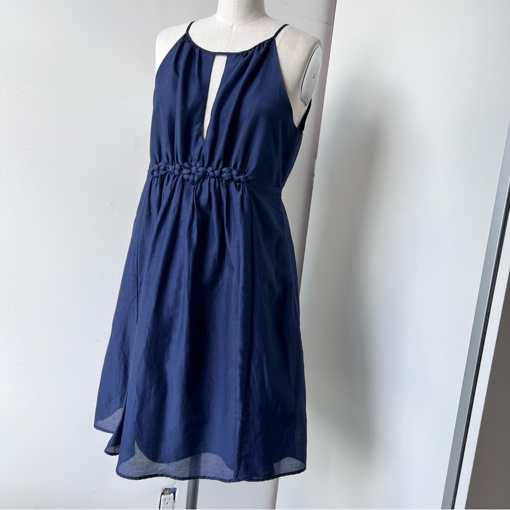 Natural fibers silk/cotton dress with covered beads